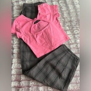 Wild Fable Pink Gray Tapered Pants M & Ambiance Apparel Crop S